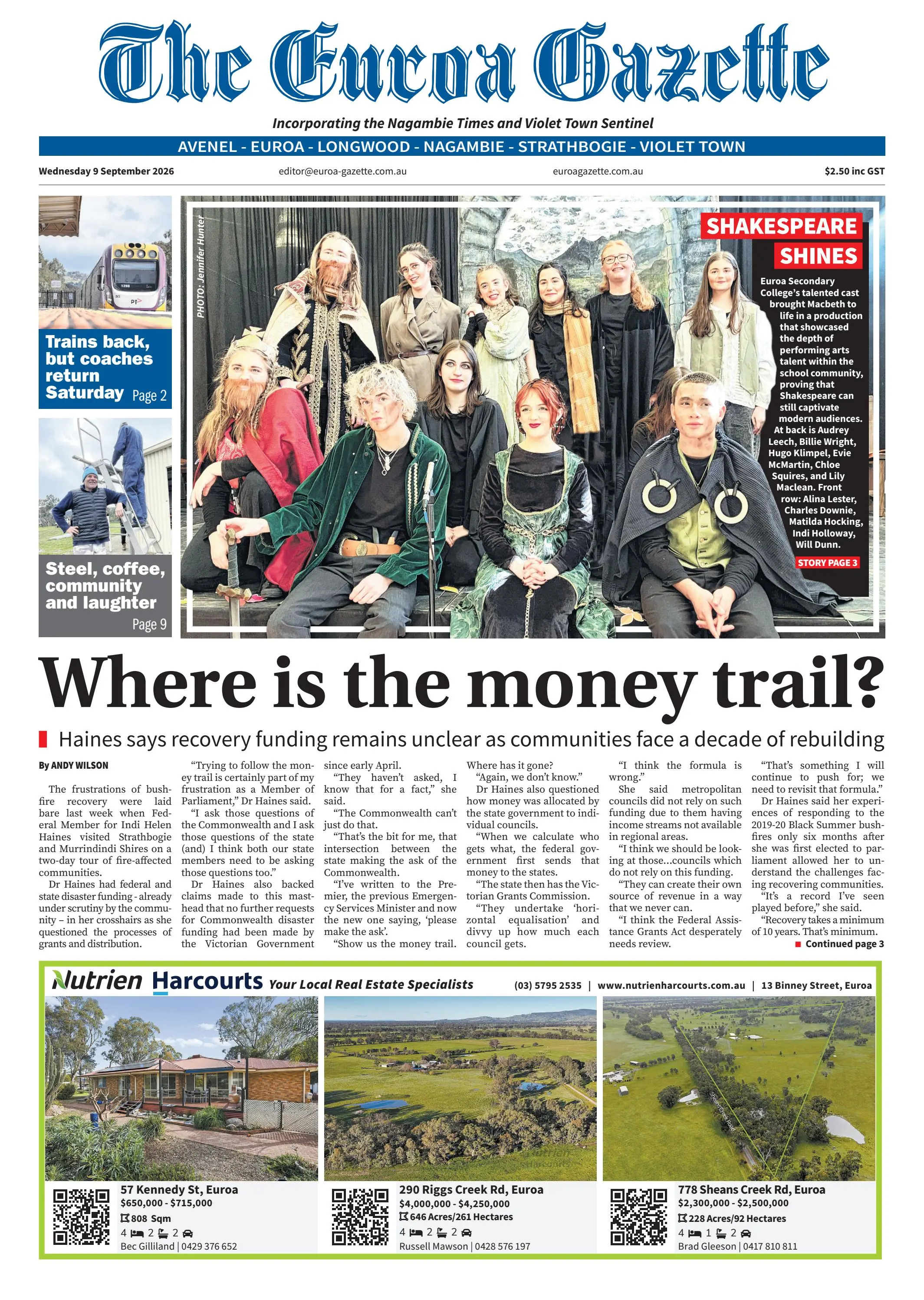 Euroa Gazette, Wednesday, 9 September, 2026