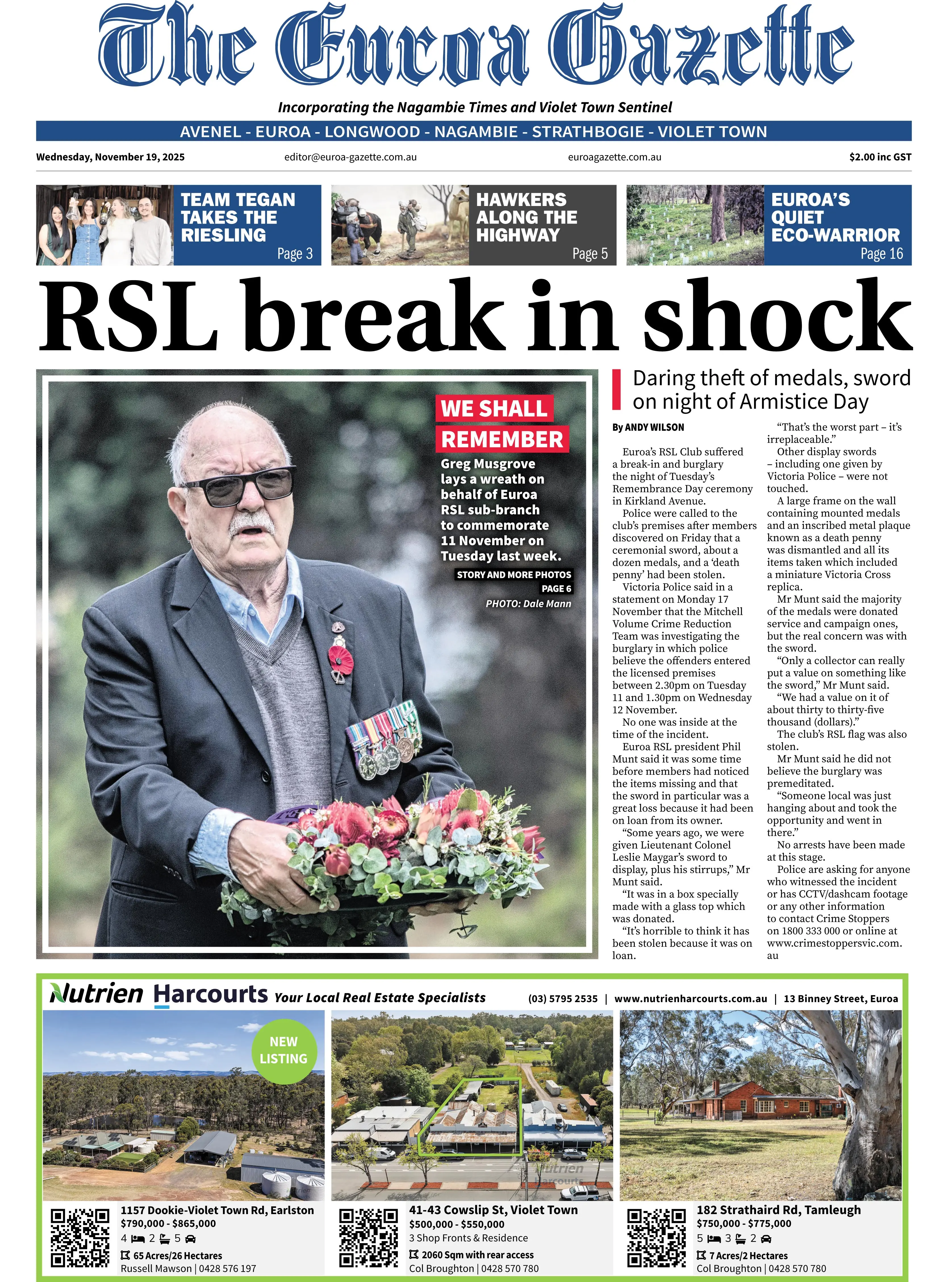Euroa Gazette, Wednesday, November 19, 2025
